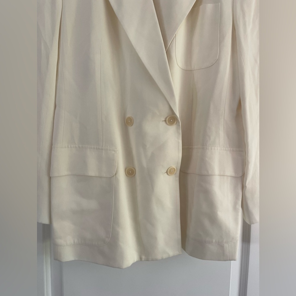 Gorgeous Vintage Ralph Lauren Cream Double Breasted Blazer - 10 - Picture 2 of 6